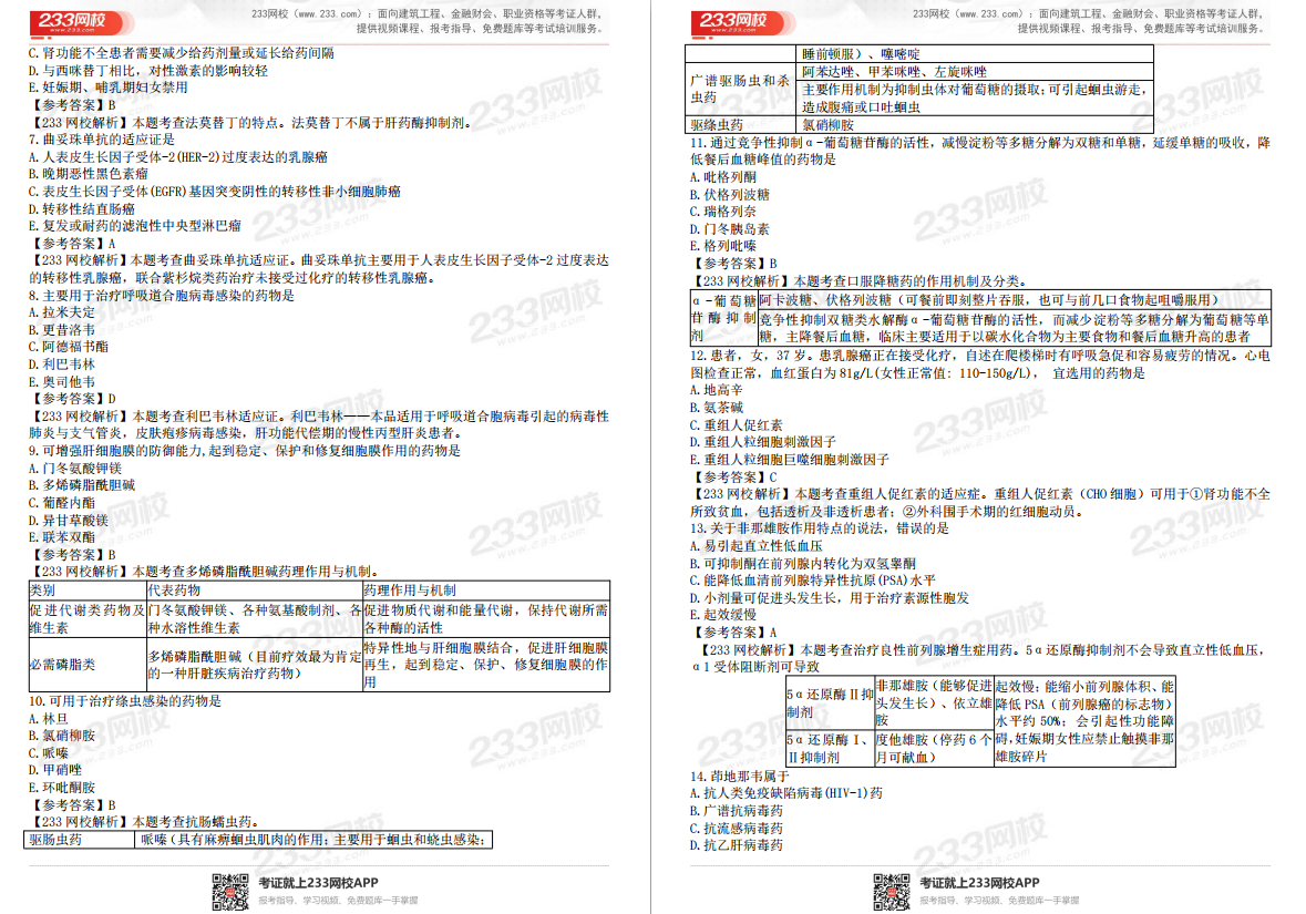 2020年執(zhí)業(yè)藥師《藥學(xué)專(zhuān)業(yè)知識(shí)二》真題解析（下載版）