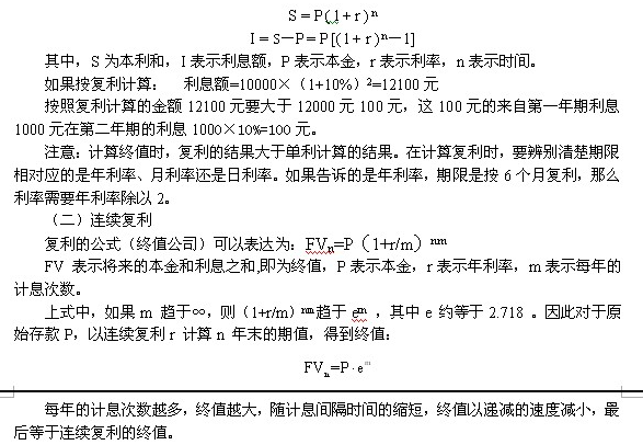 2010年中級(jí)經(jīng)濟(jì)師考試金融專業(yè)第二章：復(fù)利與終值