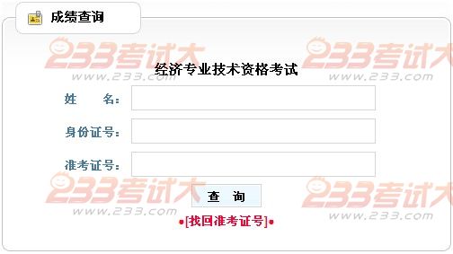 黑龍江2011年經濟師考試成績查詢
