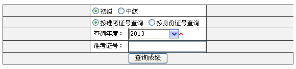 新疆2013年初級會計師成績查詢入口
