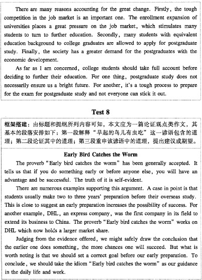 英語四級寫作計劃周復習效果檢驗