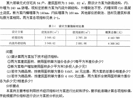 2013年造價工程師案例分析考試試題(第二章)