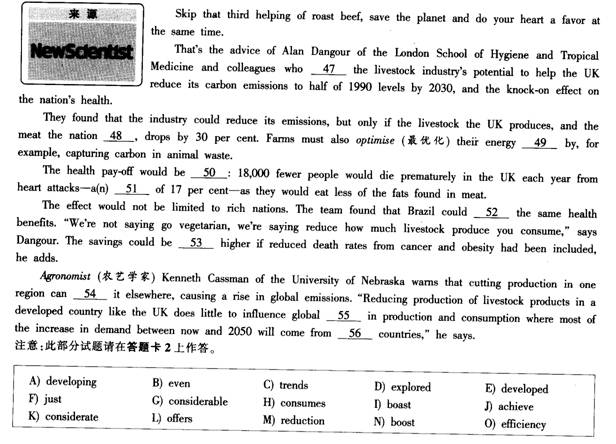英語四級閱讀理解