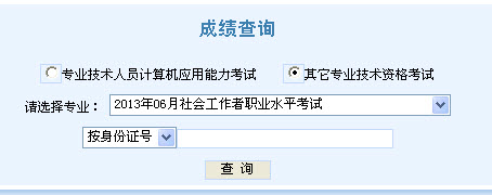 2013年天津市社會工作者考試成績查詢入口