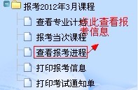 教師資格考試報考后點擊查看報考進程查看報考信息
