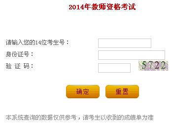 2014年遼寧教師資格考試成績查詢入口