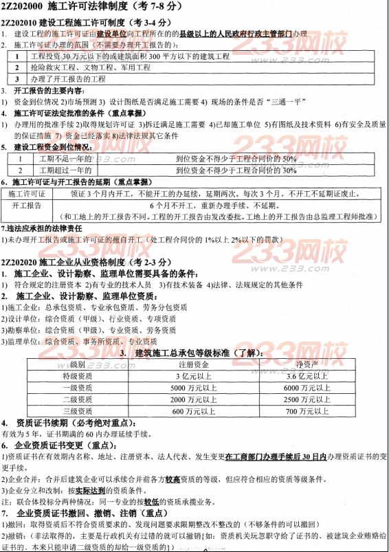 233網(wǎng)校2014二建法規(guī)資料:施工許可法律制度