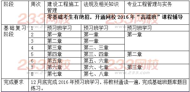 2016年二級建造師備考復習計劃