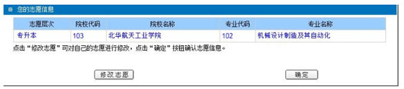 2015年河北成人高考網上征集志愿操作流程