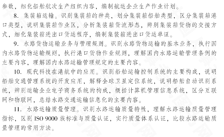 2015年初級運輸經濟(水路)專業知識與實務考試大綱