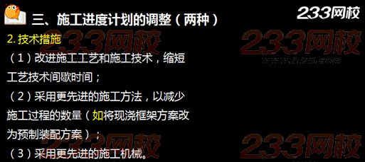 233網校2015年監理《進度控制》真題命中知識點