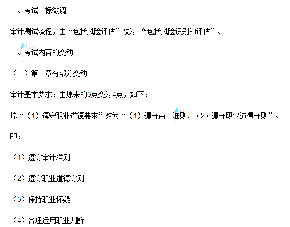 2016年注冊會計師考試大綱變化對比《審計》