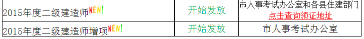 溫州2015年二級建造師合格證書領取時間