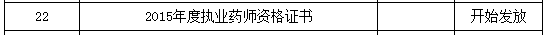 2015年義烏執業藥師合格證書領取時間