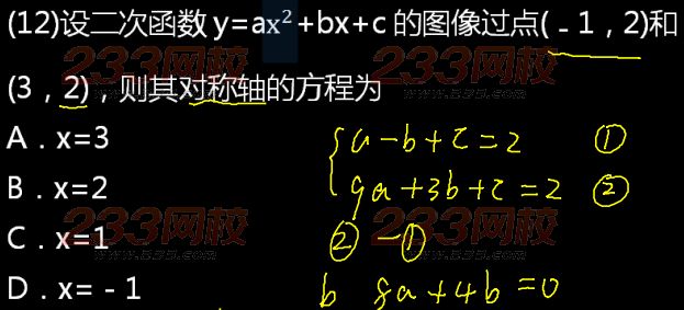 2015年成人高考高起點數學(文)真題及答案