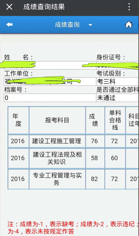 2016年福建二級建造師成績查詢時間