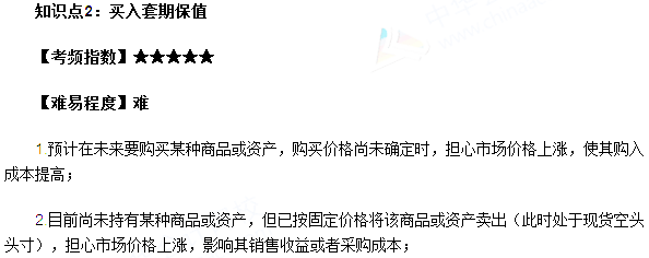 2017年期貨從業《期貨基礎知識》第四章：買入套期保值