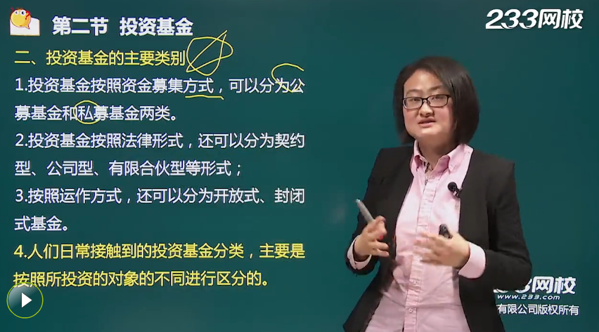 證券投資基金的分類