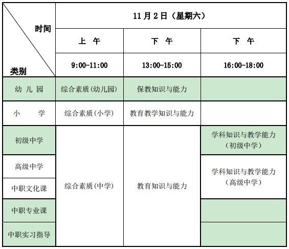 寧夏教師資格證考試時(shí)間