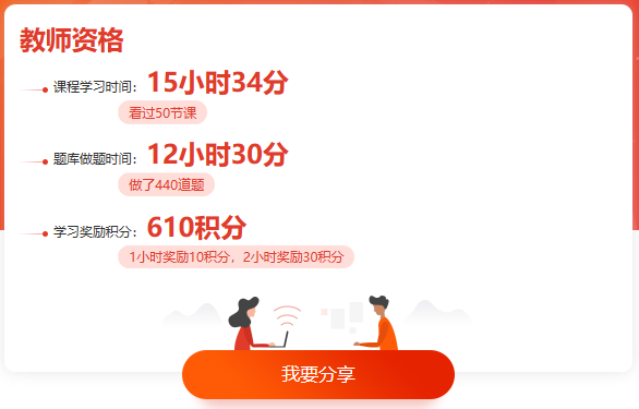 教師資格證學習時長賬單
