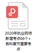 138頁，2020年執(zhí)業(yè)藥師新增考點66個+各章節(jié)重要考點