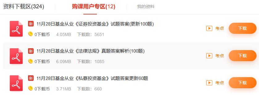 11.28基金從業(yè)試題答案
